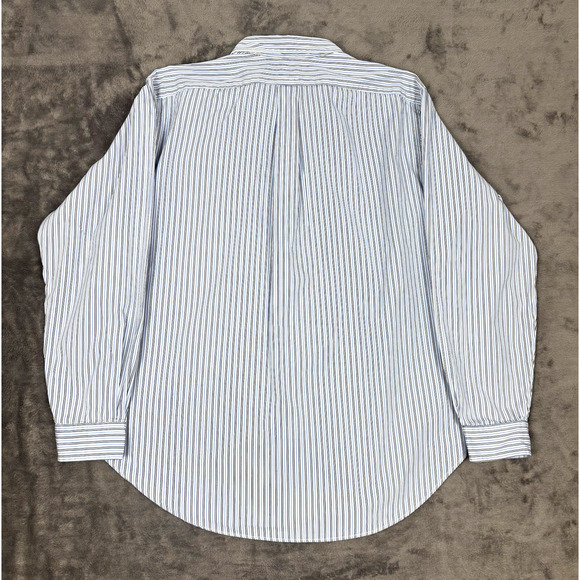 Ralph Lauren Long Sleeve button down Shirt Mens Classic Fit XL White Blue - Picture 2 of 5